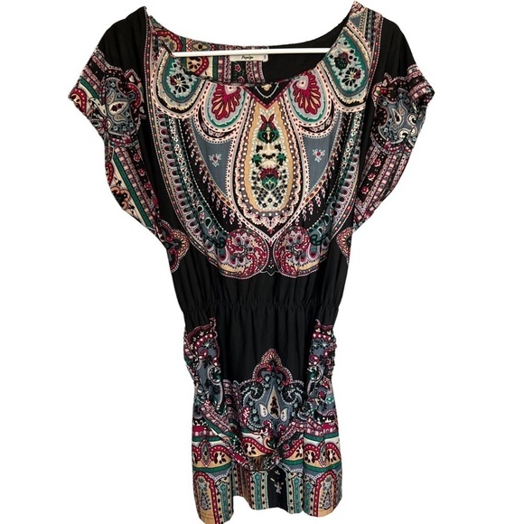 Papaya mini dress, size large, multicolored. - Picture 6 of 9